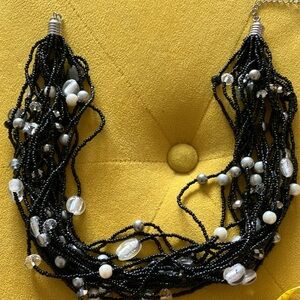 Elegant Black Beaded Necklace